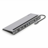 Universal USB-C 11-in-1 Multiport Dock: VGA, HDMI, DP, GigE for Laptops